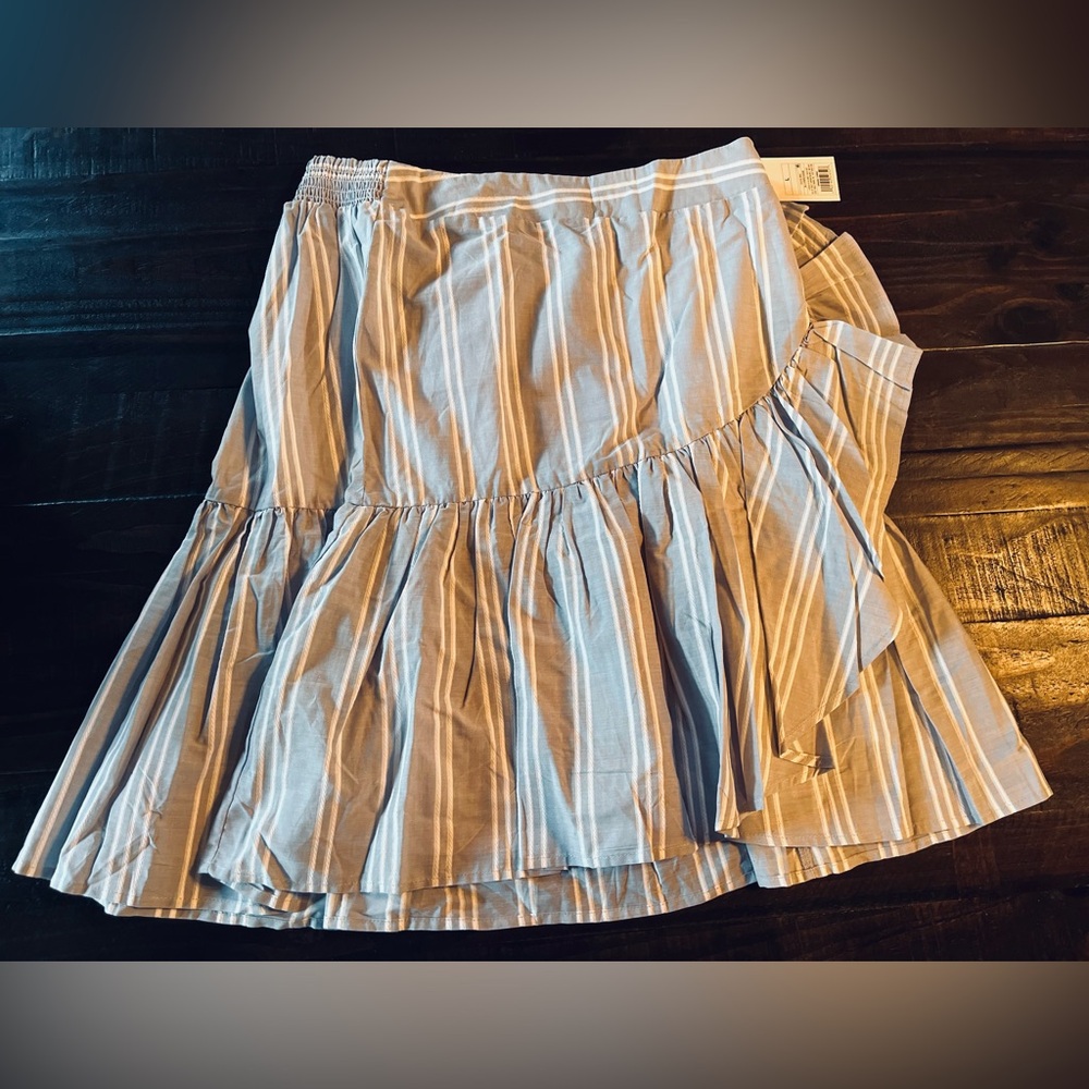 A New Day Skirt “NEW” L Striped Blue and White Women's Skirt